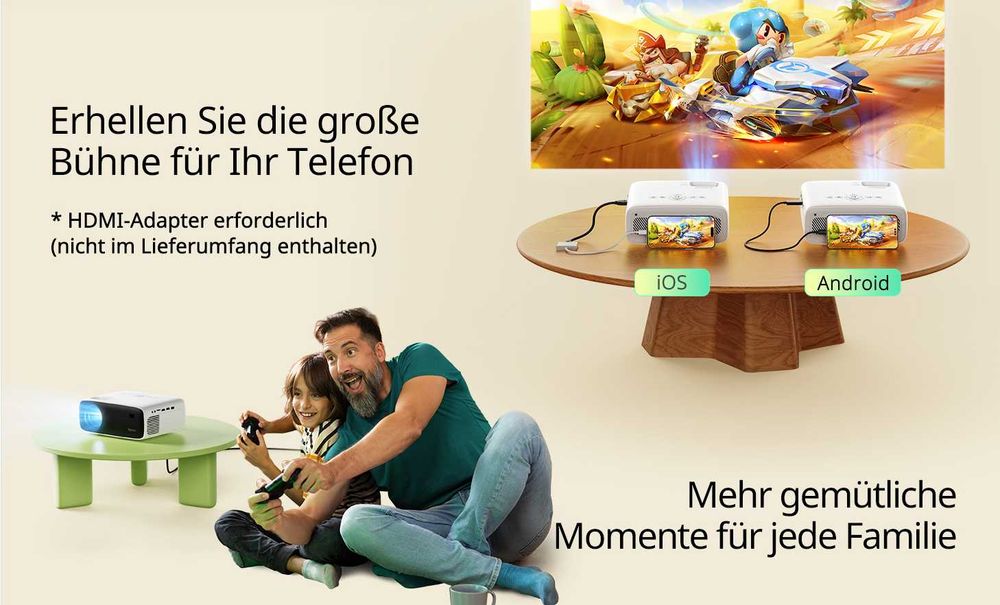 Proiector YOTON 4K,12000 Lumeni,INT/EXT, bluetooth, REDUS de la 750RON