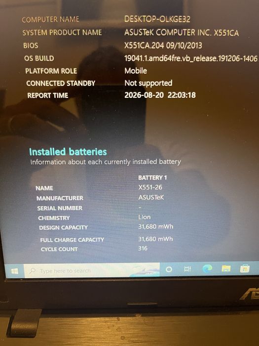 Laptop ASUS X551C | Ecran 15.6" | Upgrade SSD 240GB | Baterie NOUĂ (Sănătate 100%) |