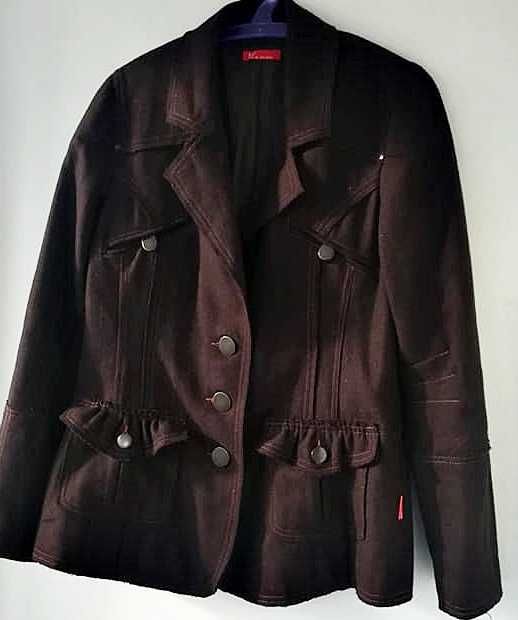 sacou /jacheta retro vintage  , maro , stofa de lana , Via Appia , 42