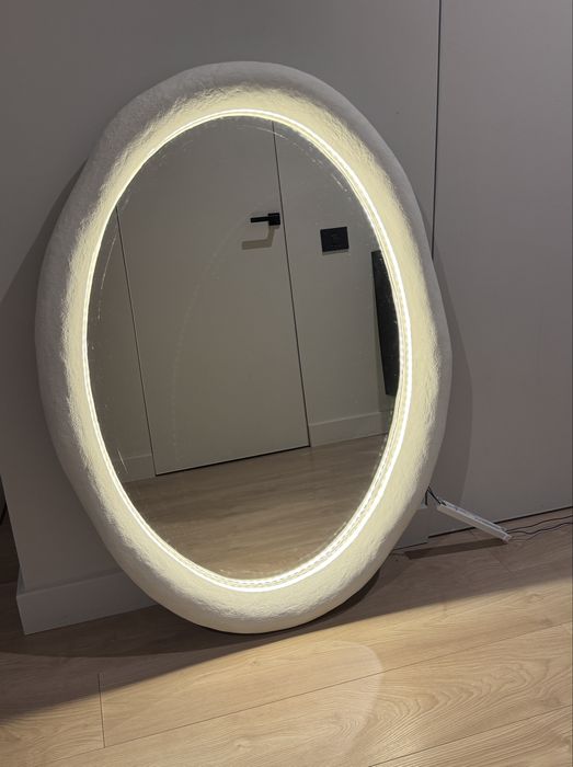 Oglinda decorativa/Oglinda mare handmade LED stil wabi sabi organic