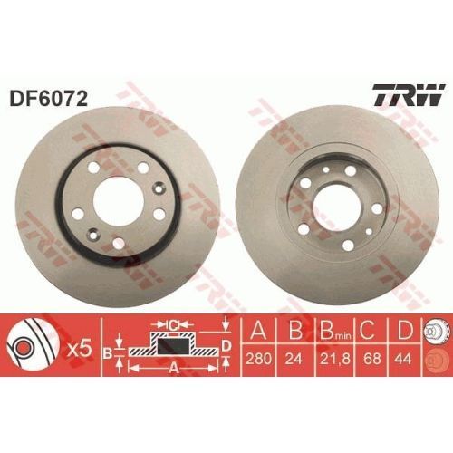 Disc frana Dacia Duster, 04.2011-2017, Fluence, 02.2010-, Grand Scenic, 02.2009-, Laguna 3 Grandtour, 10.2007-, Megane Cc, 06.2010-, Megane, 11.2015-, Scenic 3, 02.2009-2016, TRW