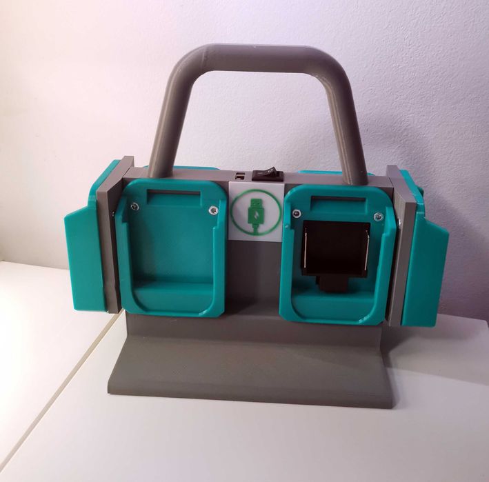 Suport organizare 6x Acumulatori Makita 18V incarcator USB Print 3D