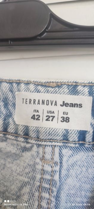 Светлосини дънкови къси панталони с висока талия Terranova, размер 38 (M)