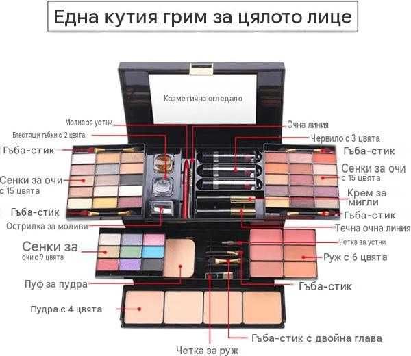 Професионален комплект за грим MISS ROSE M – 58 цвята