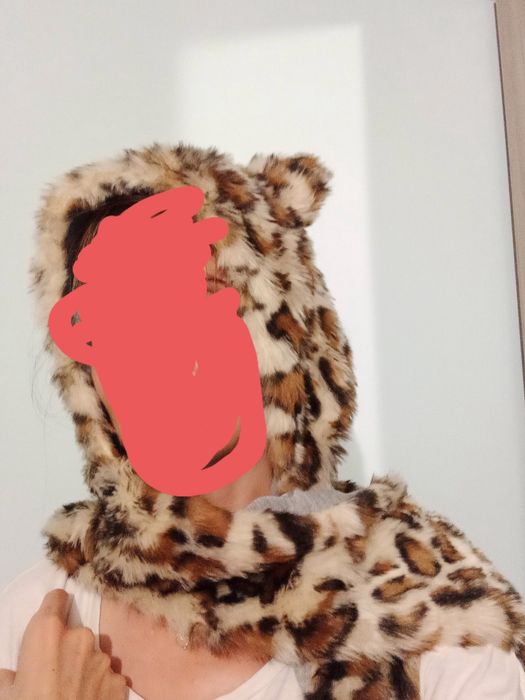 Шапка леопард с ушками для девочек