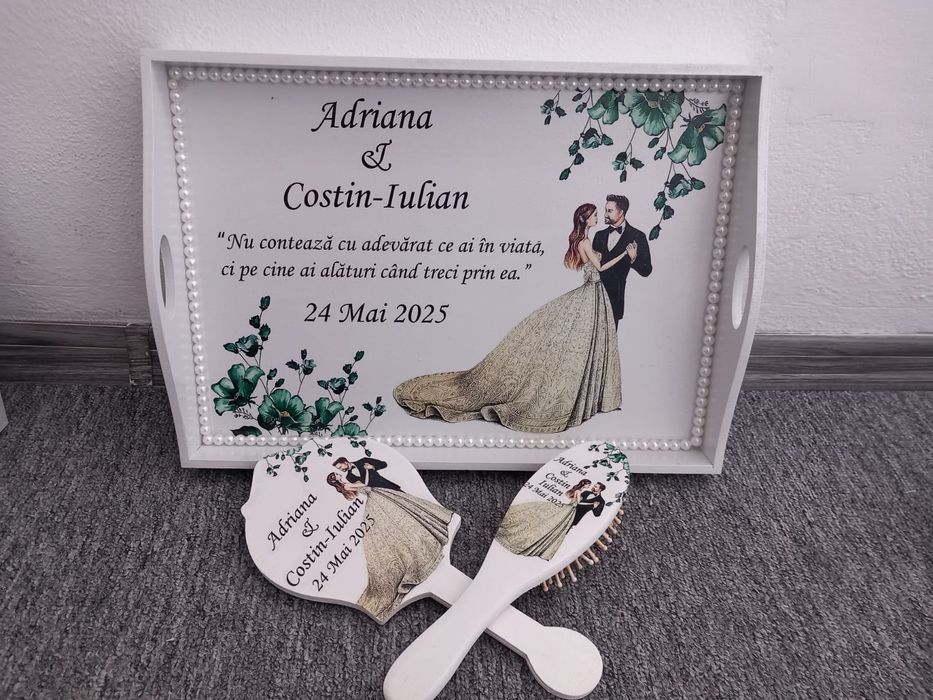 Tavă pentru mireasă si mire