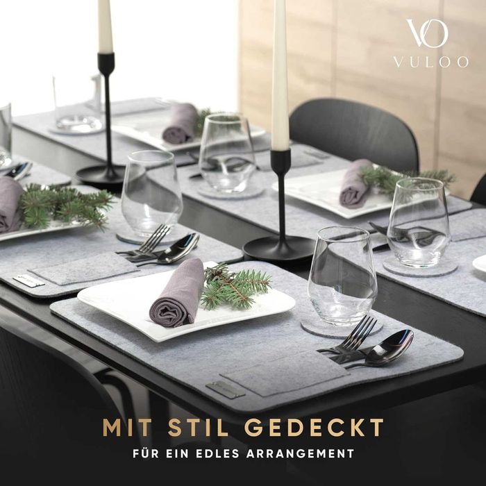 Подложки за маса 6 броя, филц, 44х32 см, сет за маса