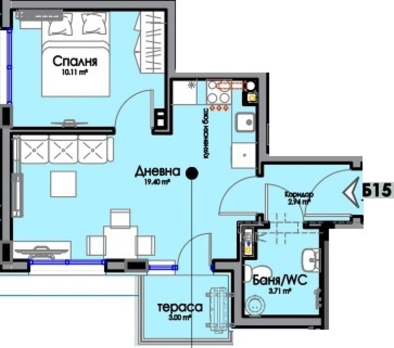 Продава се Двустаен апартамент в Бургас, Изгрев - 55 кв.м за 1442 €/кв.м - Снимка #3