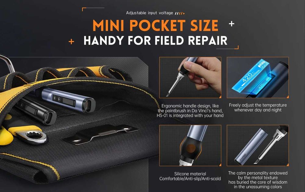 USB поялник PD 65W интелигентен с регулируема температура КИТ2