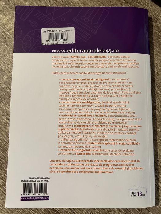 Mate 2000+ consolidare clasa a 7-a partea 1&2