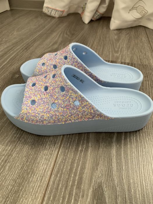 Crocs - Saboti Femei, Classic Platform Glitter Slide 37-38