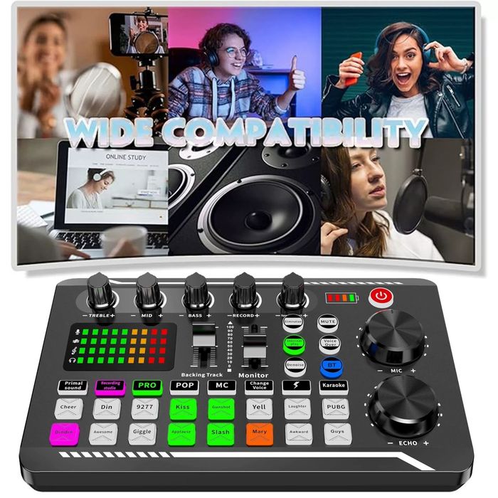 Placa de sunet externa , efecte de sunet și Bluetooth , ideala Karaoke Podcast Tiktok etc