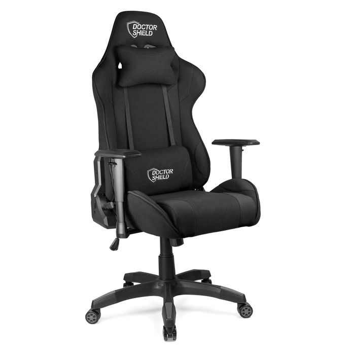 Scaun Gaming Profesional Dr.Shield Air Force, King Size, Cadru Otel, Material Textil – Negru/ Negru