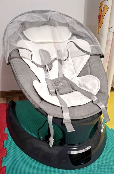 Leagan electric bebelusi,cu spatar reglabil AppeKids EvoquePowder Grey