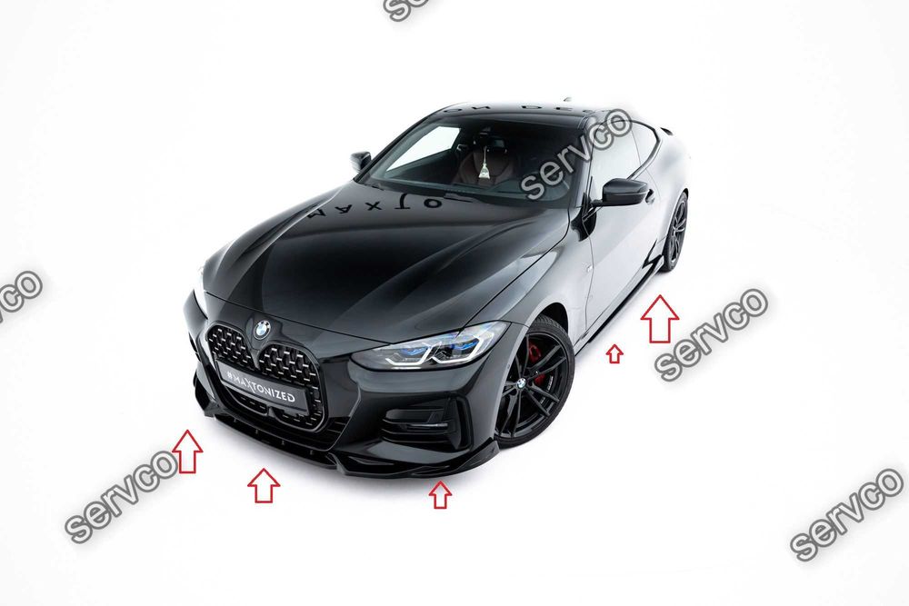 Pachet Set Splitter Exterior Lip Prelungiri Body kit tuning Bmw Seria 4 M-Pack Coupe G22 / G22 Facelift 2020- v8 - Maxton Design