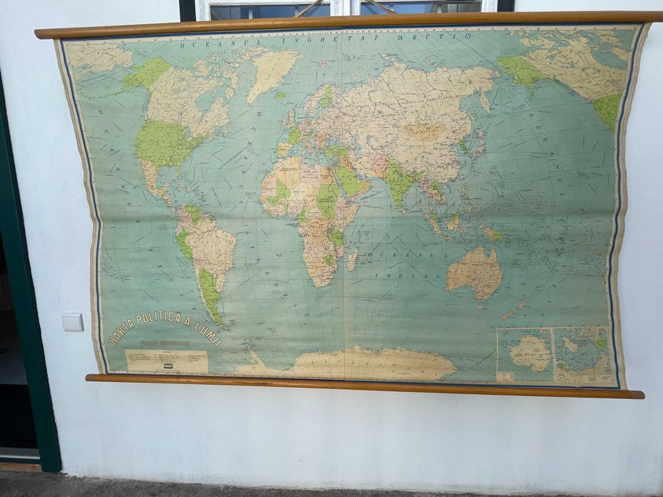 Harta Politica a Lumii 1:18.000.000 Directia Topografica Militara 1975