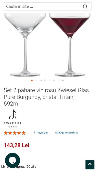 Set 6 pahare Vin SHOTT SWESEL Pure colection 692 ml