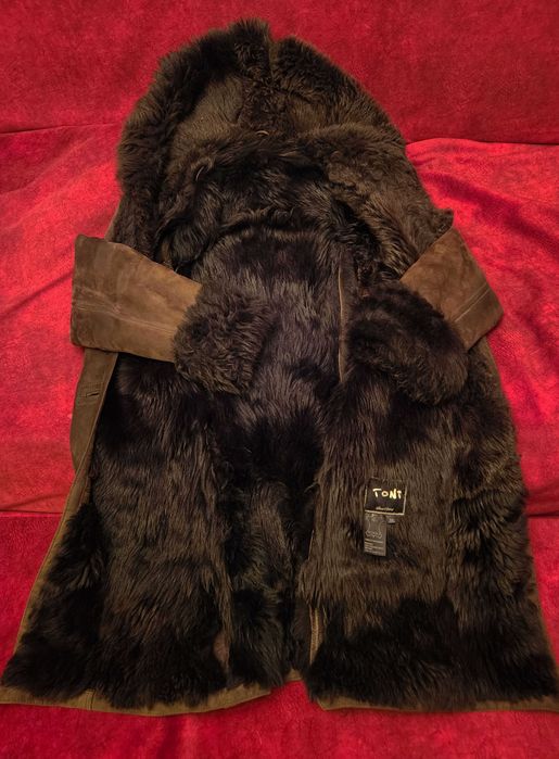 Haina de piele intoarsa imblanita pt. dama