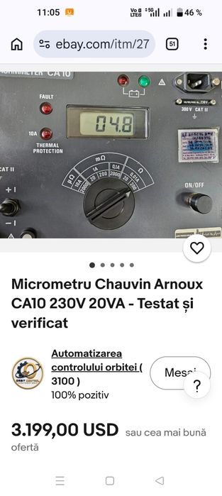 Micrometru Chauvin Arnoux CA10 230V 20VA