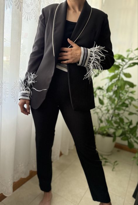 Сет с естествени щраусови пера