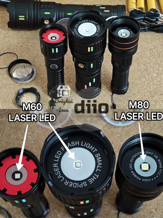 Lanterna M60 LASER TURBO - led M60 LASER pt.distanta < 1,4km] \ 4 acm