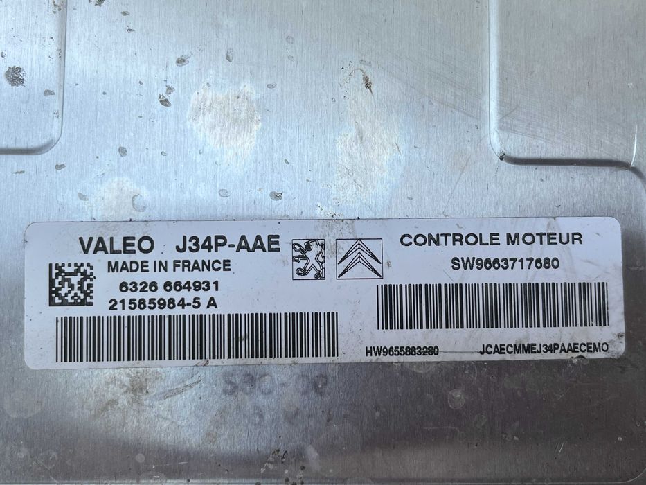 Компютър двигател ECU VALEO ВАЛЕО J34P V34.1 J34P-AAE Peugeot Citroen