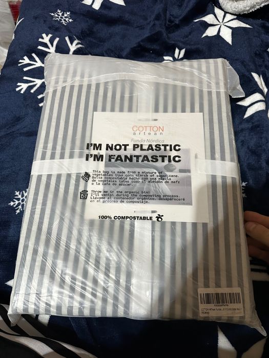 Husă de pilotă Cotton Artean Funda Nordica albastră nouă, sigilată