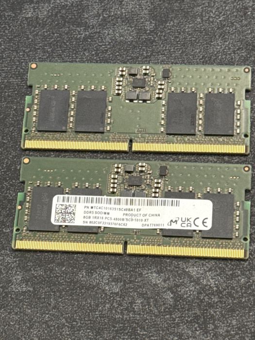 Ram DDR5 laptop 16 GB 4800mhz