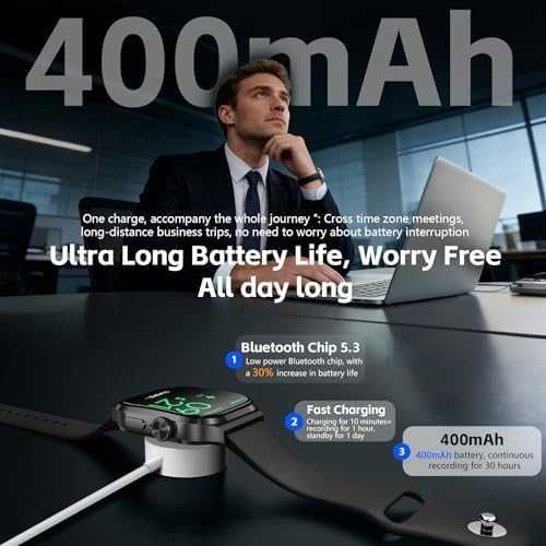 Нов Смарт часовник с AI обобщение диктофон 80+ спортни режима транскрипция
