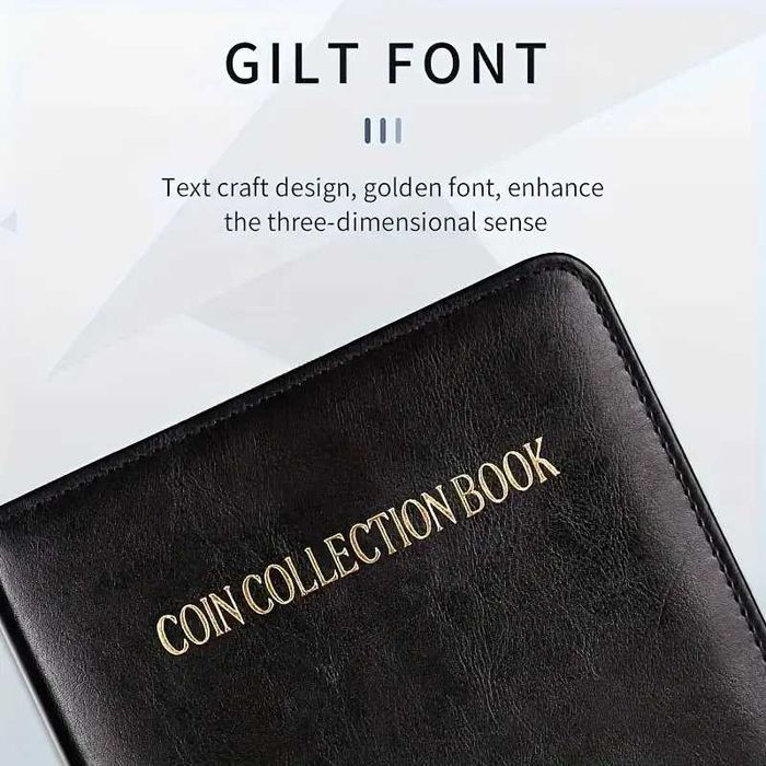 класьор за 480 броя монети до 30 мм. - Екокожа с цип