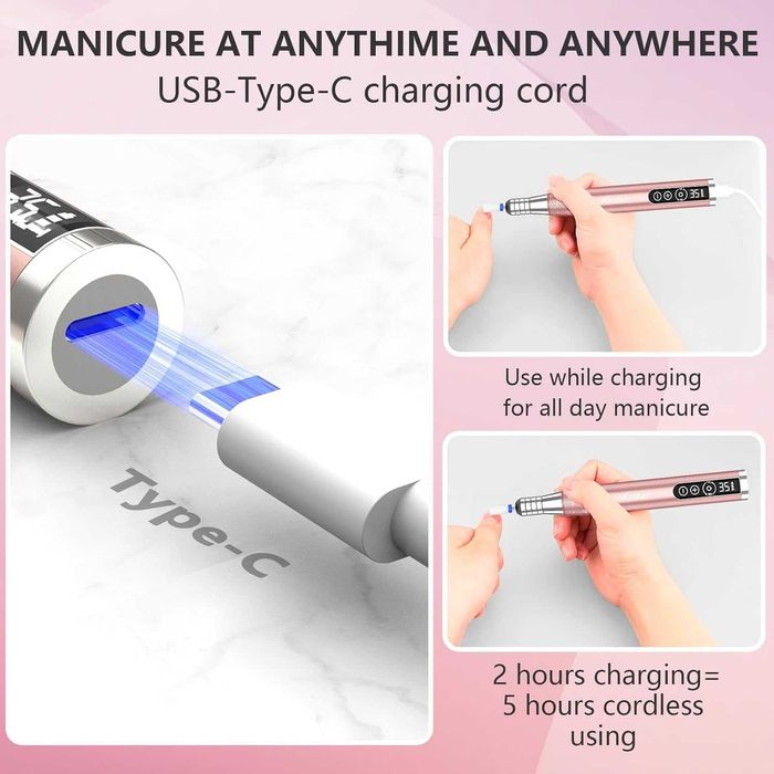 Професионална безжична електрическа пила за нокти Kredioo