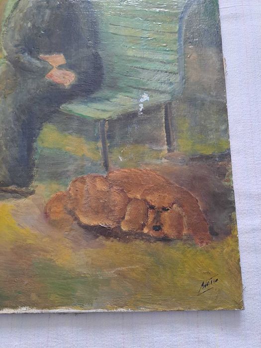 tablou pictura pe panza semnat datat 1969
