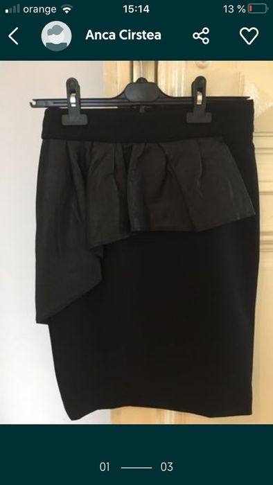 fusta scurta neagra Zara