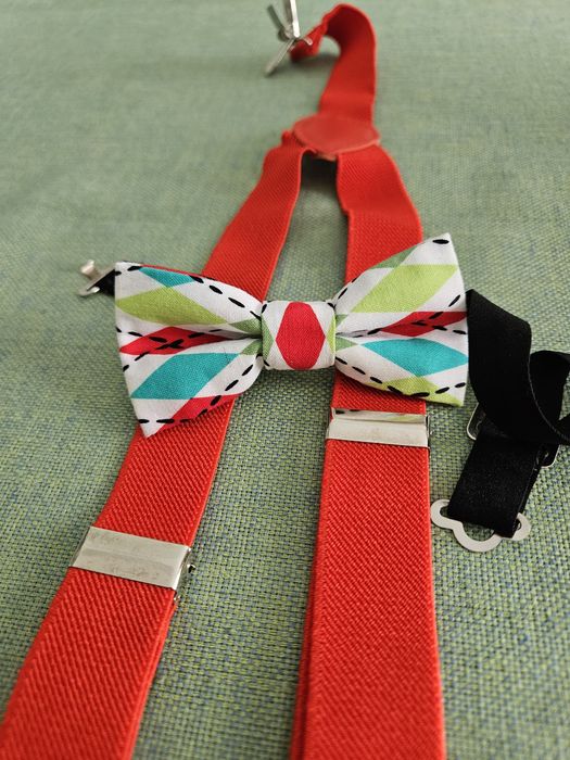 Set bretele copii si papion bumbac