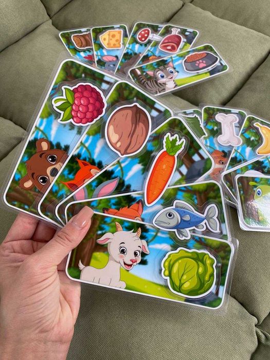 Кой какво яде? Велкро картички