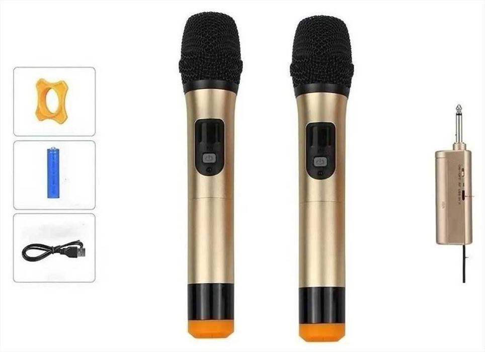 Безжични микрофони UHF WG-200II с дисплей комплект 2 бр за караоке