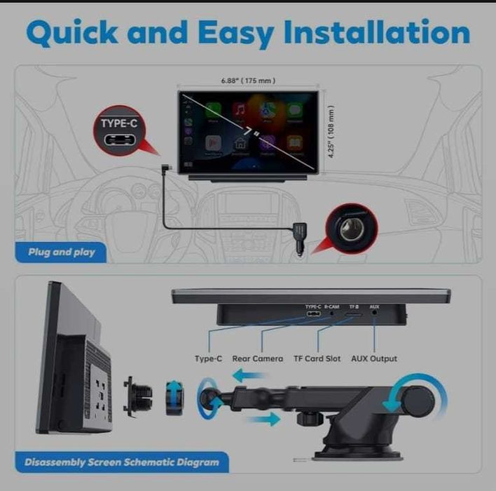 ПРОМОЦИЯ 100лв. Мултимедийна система Carplay за автомобил