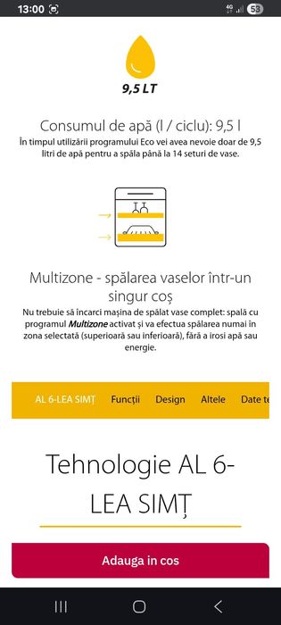 Mașina de spălat vase noua