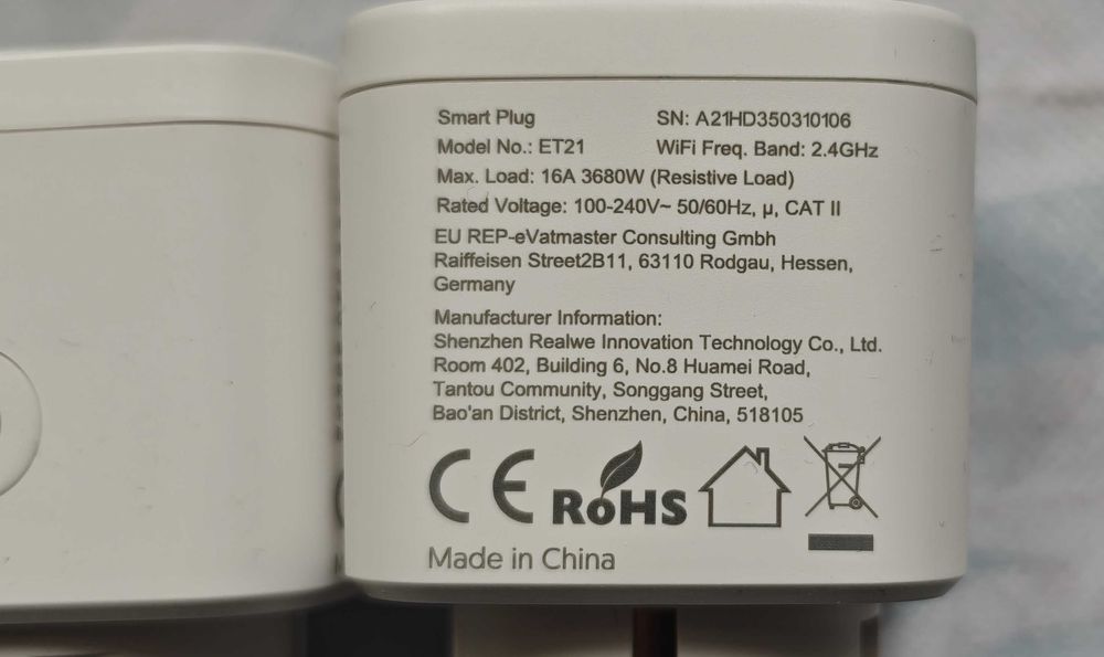 EIGHTREE Умен WiFi Щепсел с Мерител на Мощността 16A  - Алекса