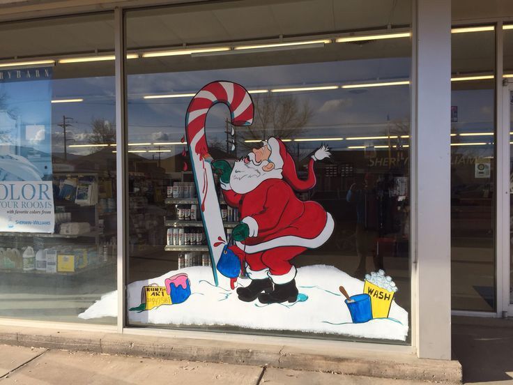 Роспись на окне на новый год,рисунки