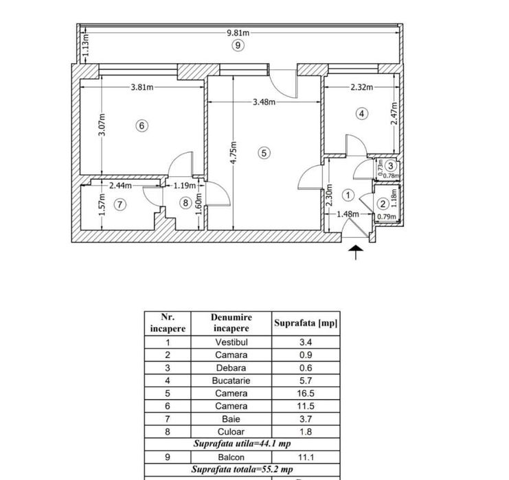 Apartament 2 camere complet renovat – Piața Iancului | 55 mp | Etaj 1 | La doar 3 minute de metrou