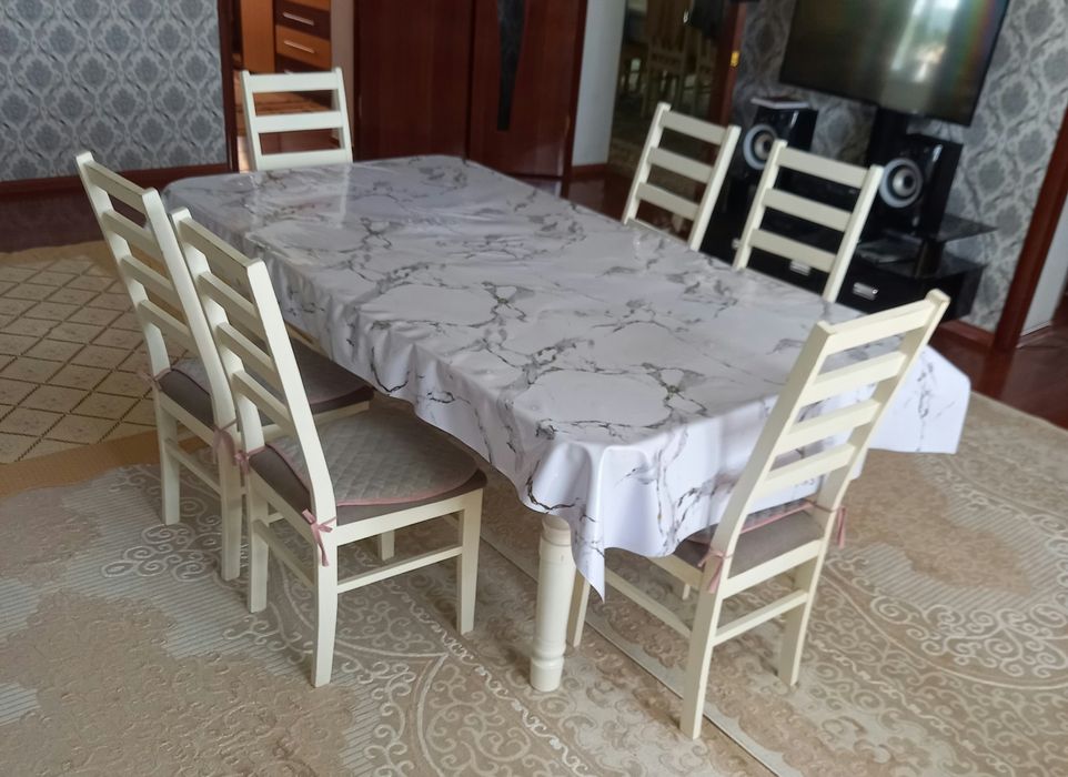 Ас үй стол,орындықтарымен 6орындығымен