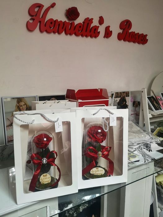 Trandafiri criogenati in cupola de sticla