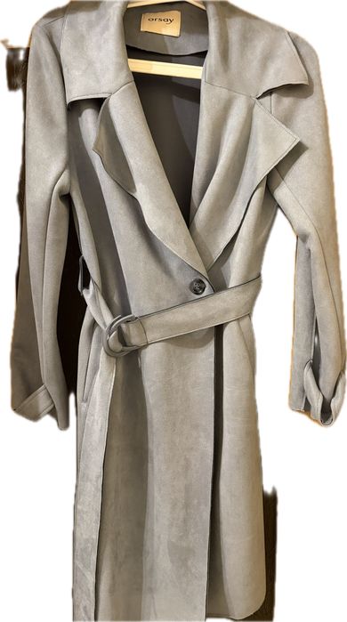 Светлосин велурен тренчкот Orsay