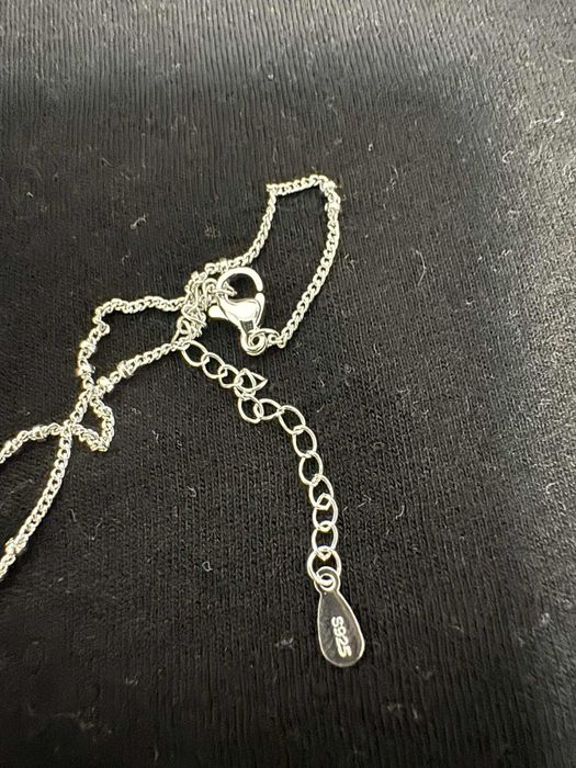 Нов сребърен комплект колие и обеци с перли