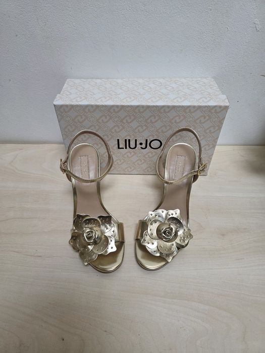 Sandale elegante Liu Jo 38 aurii detaliu floral