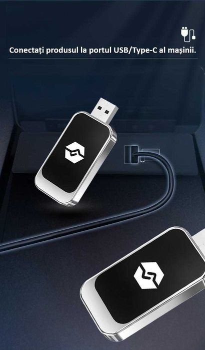 Adaptor Wireless Android Auto/Apple Carplay ZYTEQ® Q1BZ Universal, Nou