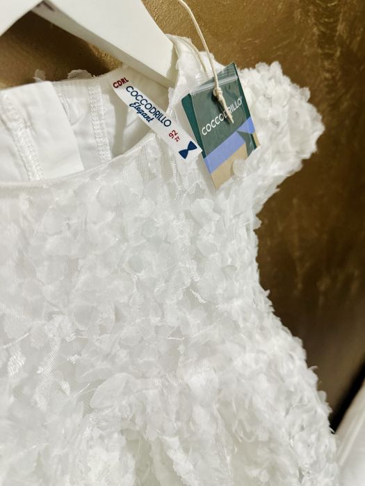 Rochie cocodrillo alba eleganta 92 ( 18 - 24 luni) 2 ani