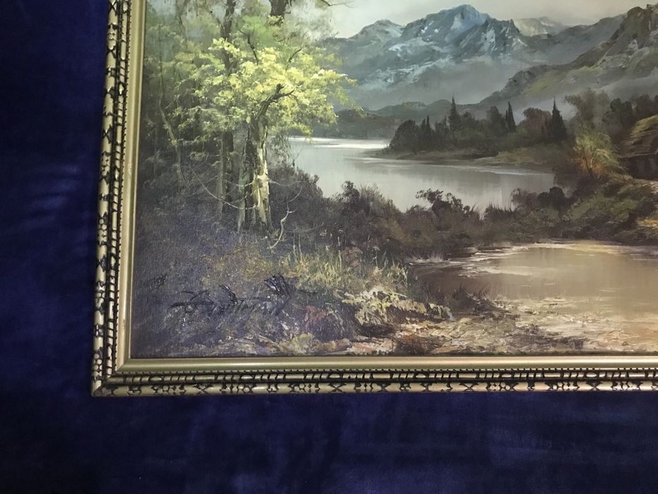 Pictura tablou in ulei pe PFL, din UK, 126 x 65 cm