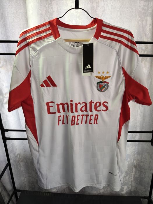 Tricou Benfica Lisabona Away Alb Adidas NOU Mărimea M Sezon 25/26